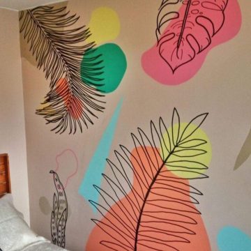 Diseño interior - Floral sobre muro